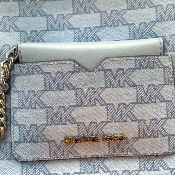 Michael Kors Jet Set Blue 2 In 1 Card Case and Wristlet Clutch MK Signature NWOT - Picture 3 of 12